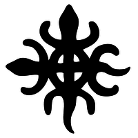 Funtumfunefu Denkyemfunefu represents two mythical crocodiles (or one, depending on how one looks at it) with one shared stomach. It is a symbol of unity in diversity given a common destiny; sharing. The proverb from which the symbol is derived is “Funtumfunafu Denkyemfunafu, wowo yafunu koro nanso wonya biribi a wofom efiri se aduane no de no yete no wo menetwitwie mu,” to wit, Funtumfunafu and denkyemfunafu share a stomach but when they get something (food) they strive over it because the sweetness of the food is felt as it passes through the throat.